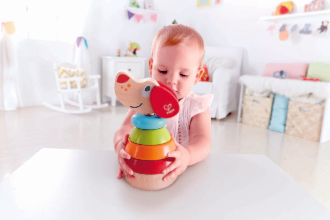 Hape Pepe Sound Stacker helps children identify different sHapes and colours The Toy Wagon