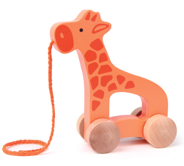 Hape Giraffe wooden push or pull along toy for babies The Toy Wagon