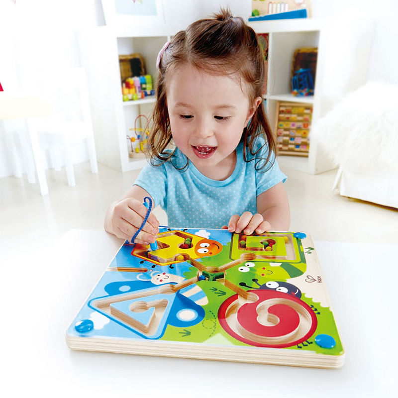 Hape Best Bugs Magnetic Maze Puzzle promotes dexterity, hand/eye coordination, and manipulation with woodend educational toys The Toy Wagon