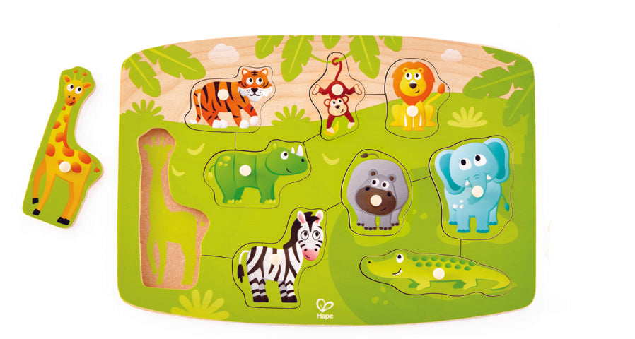 Hape Jungle Peg Puzzle wooden for little hands educational toys The Toy Wagon