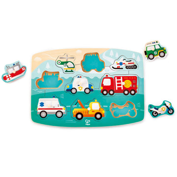 Hape Emergency Peg Puzzle wooden for little hands educational toys The Toy Wagon