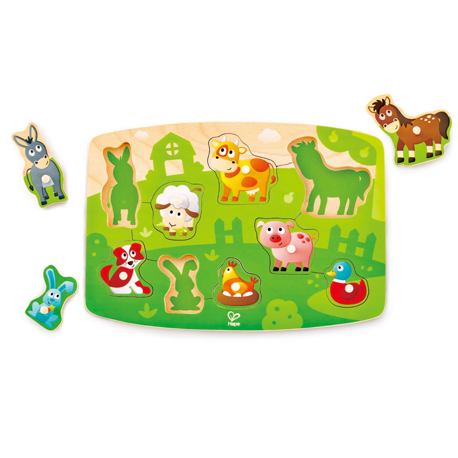 Hape Farmyard Peg Puzzle wooden for little hands educational toys The Toy Wagon
