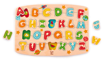 Hape Alphabet Peg Puzzle wooden for little hands educational toys The Toy Wagon