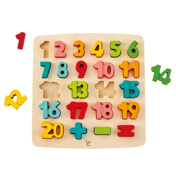 Hape Chunky Number Math Puzzle wooden for little hands educational toys The Toy Wagon