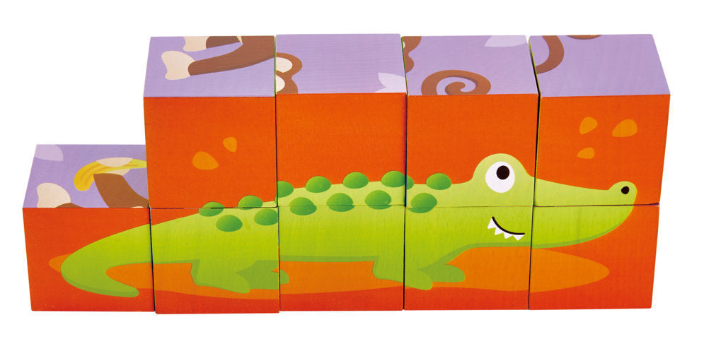 Hape Jungle Animal Block Puzzle wooden for little hands educational toys The Toy Wagon