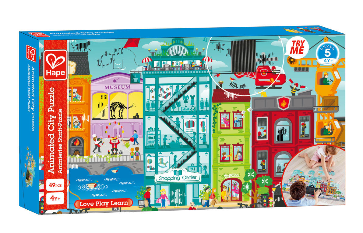 Hape Animated City Puzzle wooden for little hands educational toys The Toy Wagon