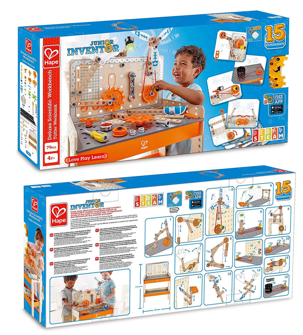 Hape Junior Inventor Deluxe Scientific Workbench STEAM educational construction toys The Toy Wagon