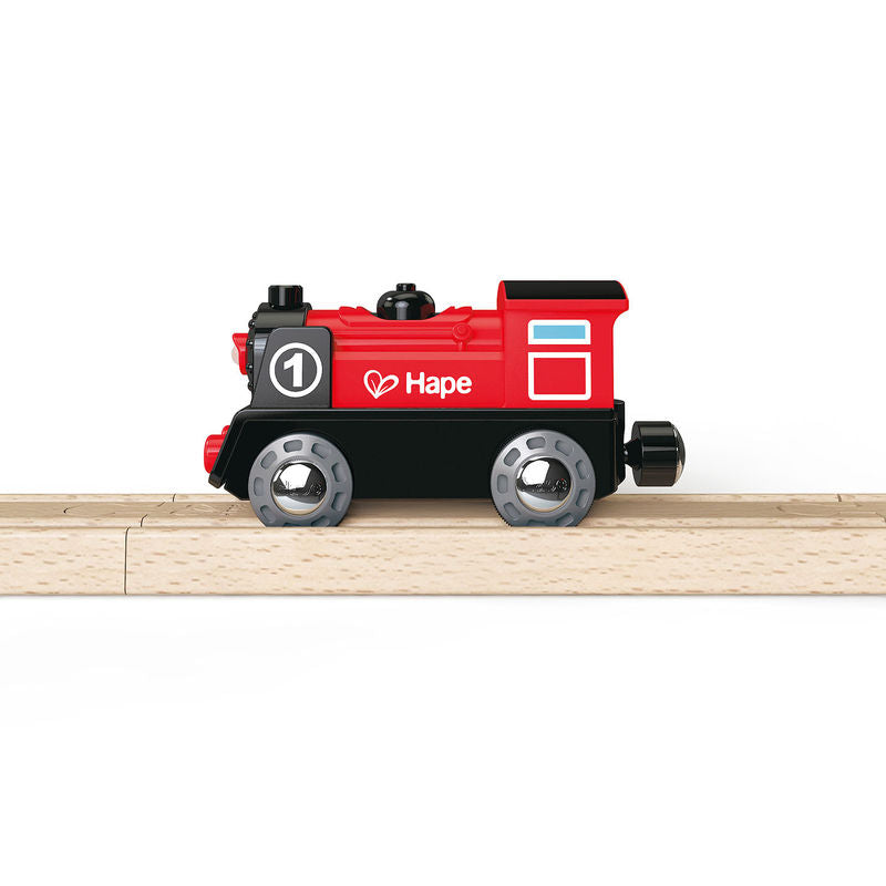 Hape Battery Powered Engine No.1 is wooden railway and train set The Toy Wagon
