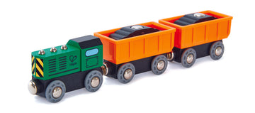 Hape Diesel Freight Train is wooden railway and train set The Toy Wagon