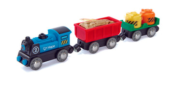 Hape Battery Powered Rolling-Stock Set is wooden railway and train set The Toy Wagon