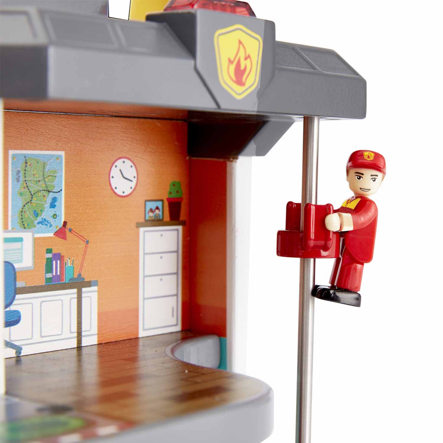 Hape Emergency Services HQ is wooden railway and train set The Toy Wagon