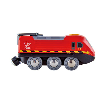 Hape Crank-Powered Train is wooden railway and train set The Toy Wagon