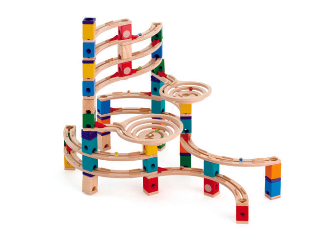 Hape Quadrilla The Ultimate wooden marble run, contruction and STEAM play The Toy Wagon