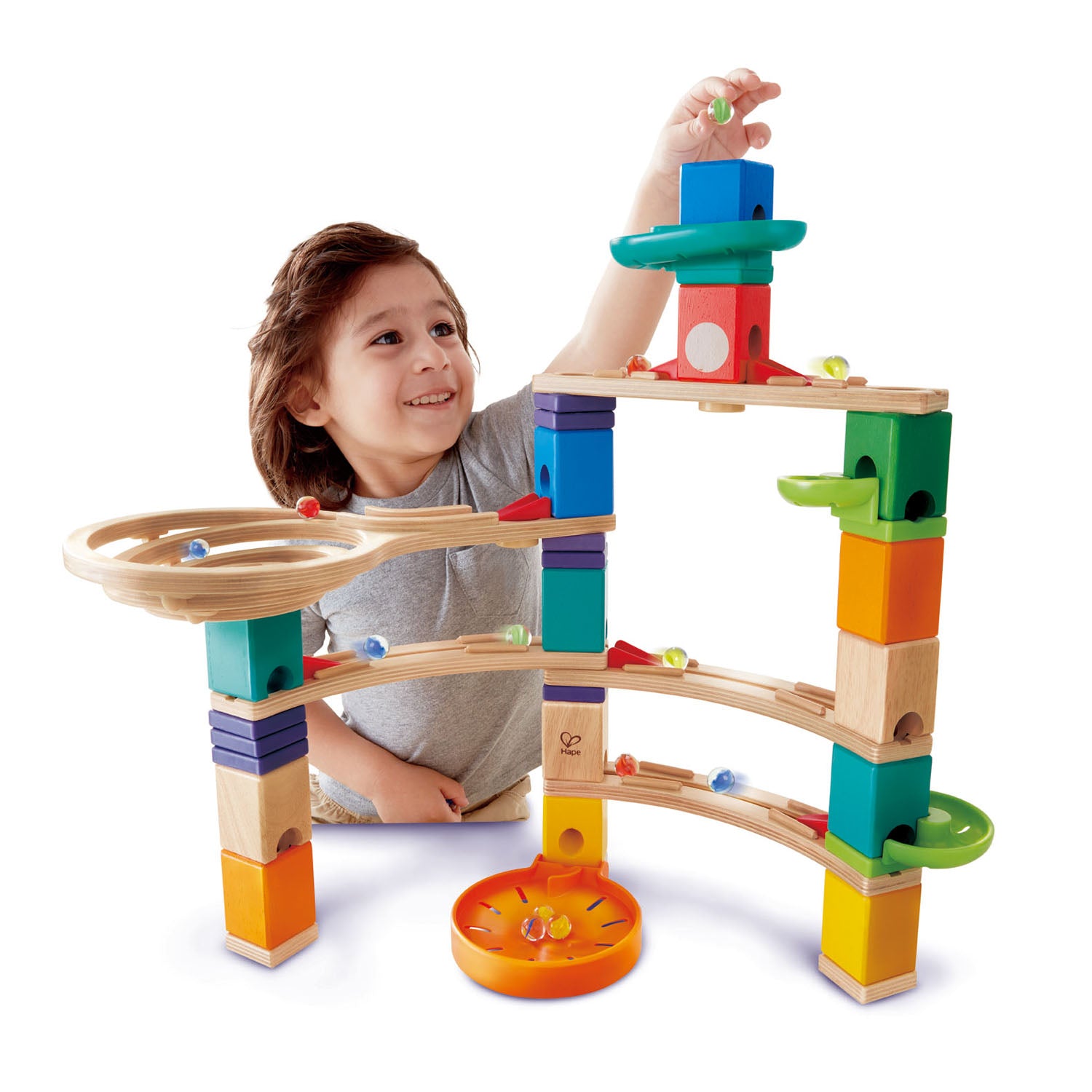 Hape QuadrillaCliffhanger wooden marble run, contruction and STEAM play The Toy Wagon