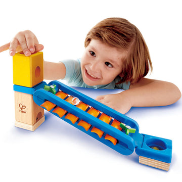 Hape Quadrilla Sonic Playground wooden marble run, contruction and STEAM play The Toy Wagon