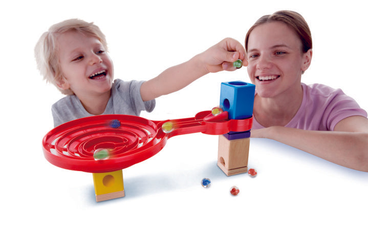 Hape Quadrilla Double-Sided Spiral Twist wooden marble run, contruction and STEAM play The Toy Wagon