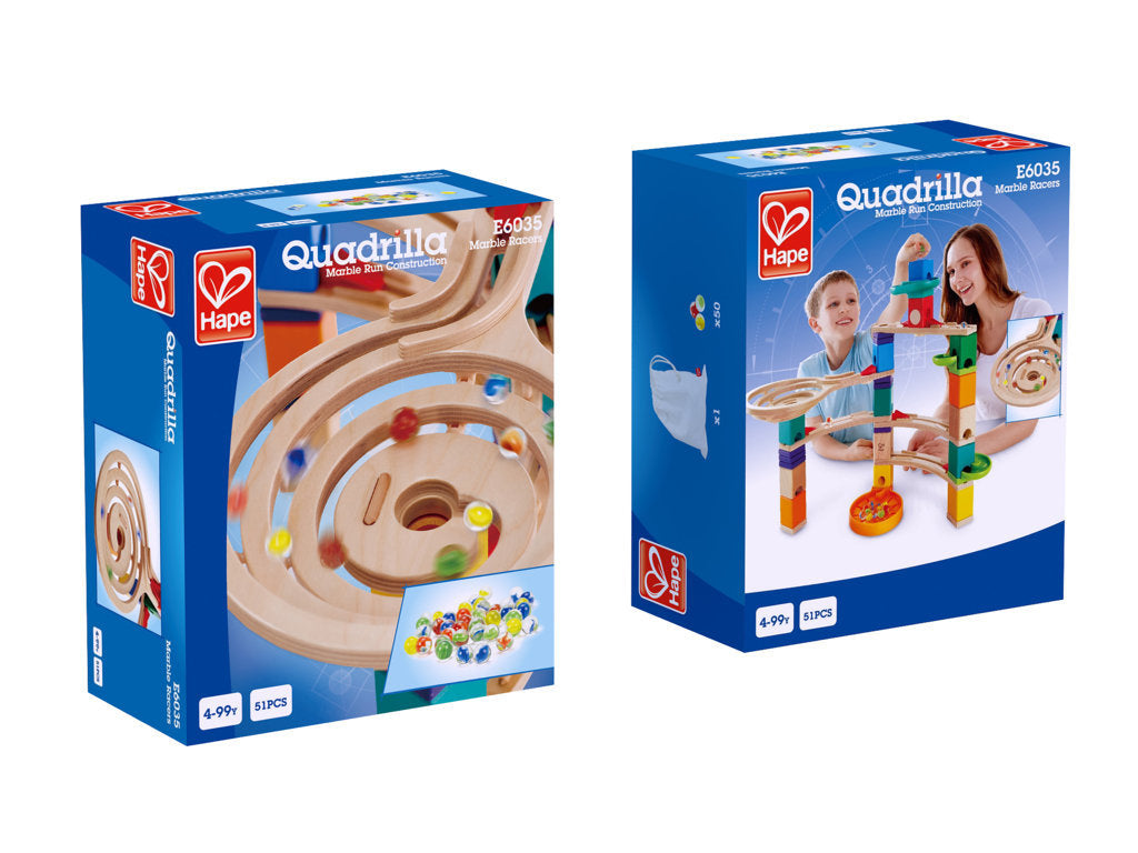 Hape Quadrilla Marble Racers wooden marble run, contruction and STEAM play The Toy Wagon