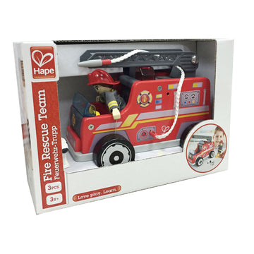 Hape Fire Truck imaginative play quality wooden toys The Toy Wagon