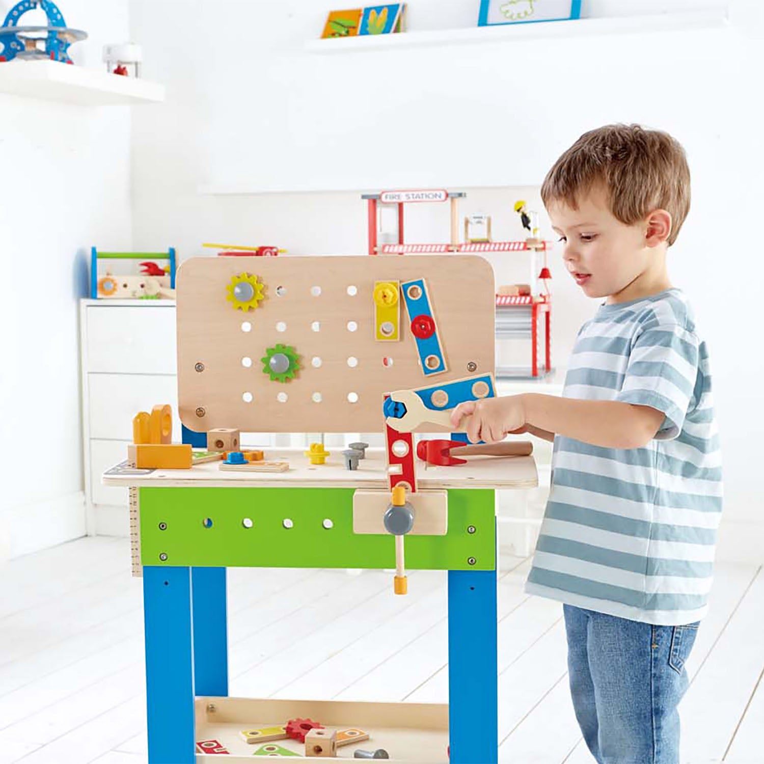 Hape Master Workbench imaginative play quality wooden toys The Toy Wagon