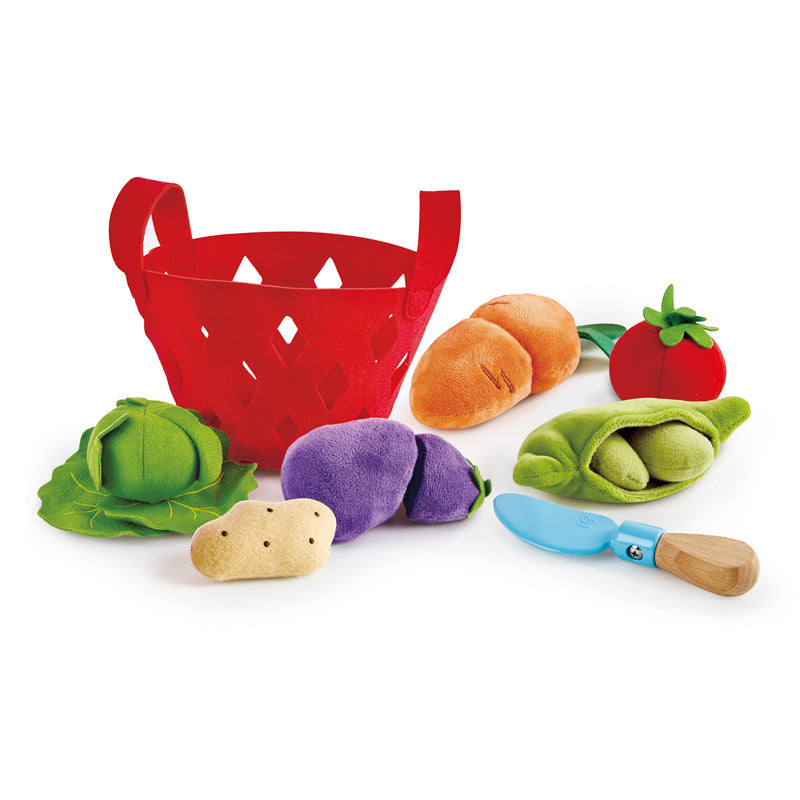 Hape Toddler Vegetable Basket imaginative play quality wooden toys The Toy Wagon