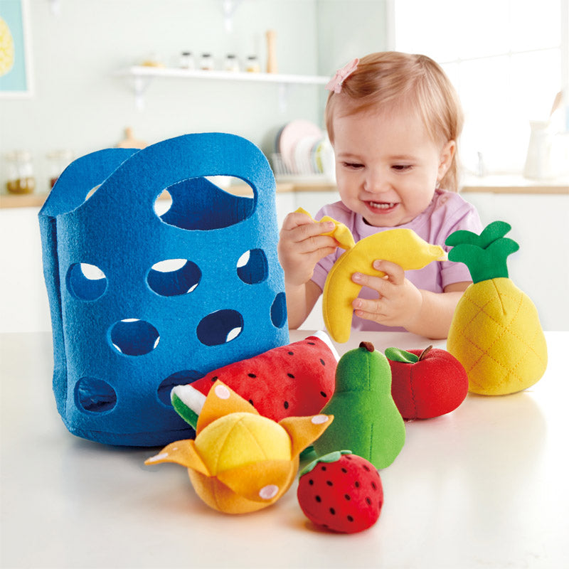 Hape Toddler Fruit Basket imaginative play quality wooden toys The Toy Wagon