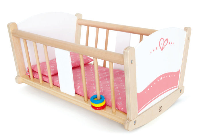 Hape Rock-A-Bye Cradle imaginative play with quality wooden toys The Toy Wagon