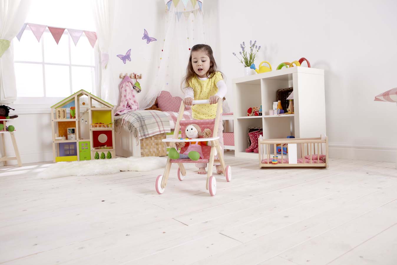 Hape Stroller imaginative play with quality wooden toys The Toy Wagon