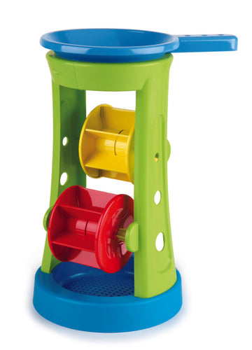 Hape Double Sand and Water Whee perfect for the sand or backyard play with quality outdoor toys The Toy Wagon