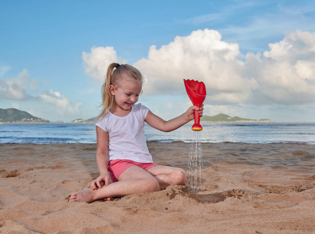 Hape Rain Shovel - Red perfect for the sand or backyard play with quality outdoor toys The Toy Wagon