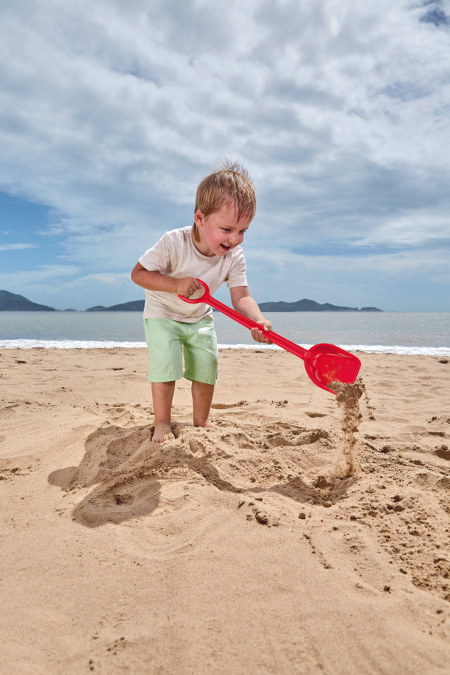 Hape Mighty Shovel - Red perfect for the sand or backyard play with quality outdoor toys The Toy Wagon