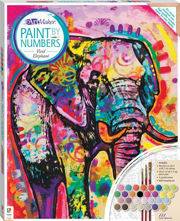 Art Maker Paint by Numbers Canvas: Vivid Elephant