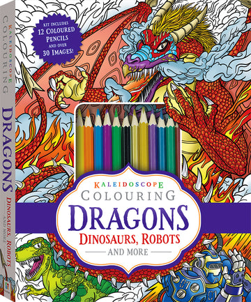 Kaleidoscope Colouring Kit: Dragons, Dinosaurs, Robots and More