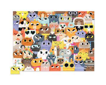 Crocodile Creek Jr. SHaped Box Puzzle Lots of Cats 72pc quality puzzle for kids eco friendly The Toy Wagon