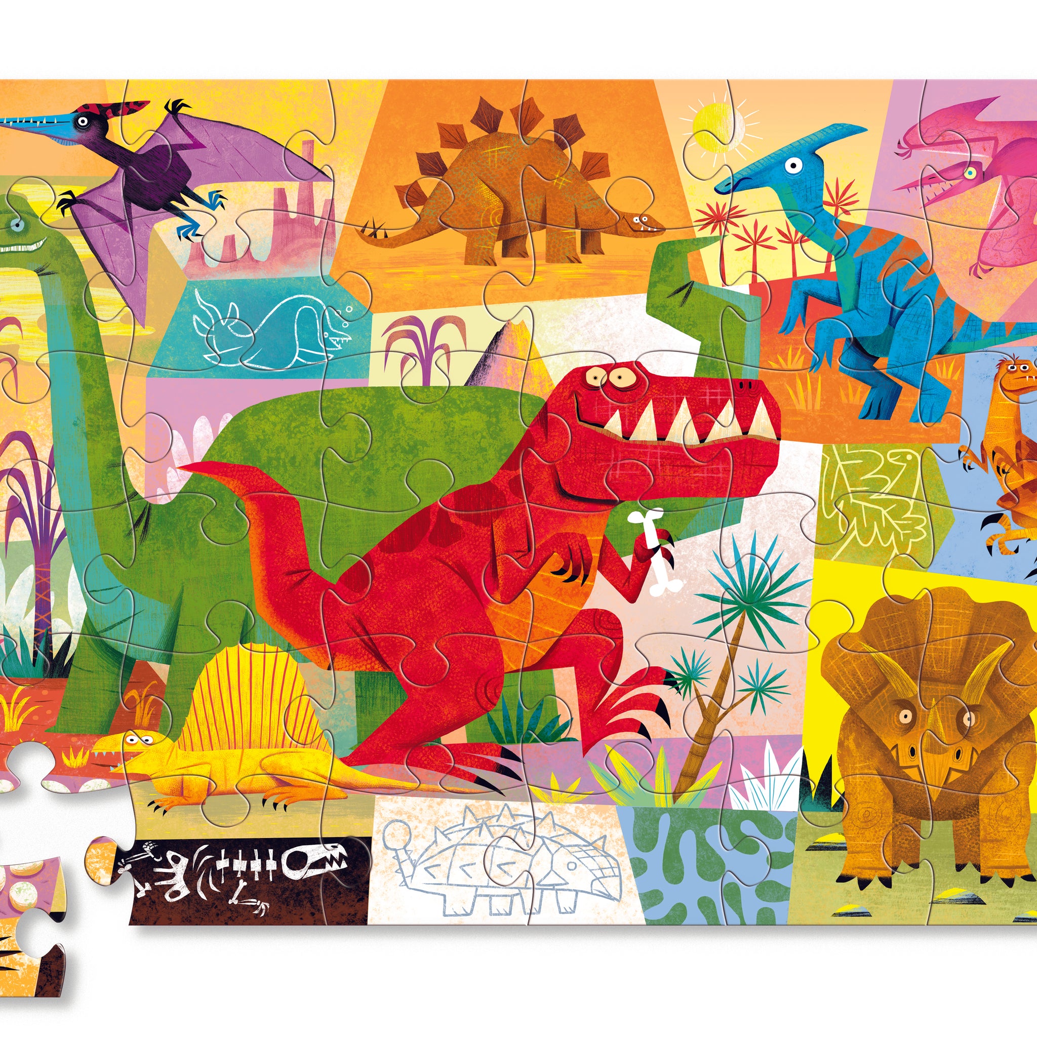 Crocodile Creek SHaped Box Puzzle Dinosaur 36pc quality puzzle for kids eco friendly The Toy Wagon