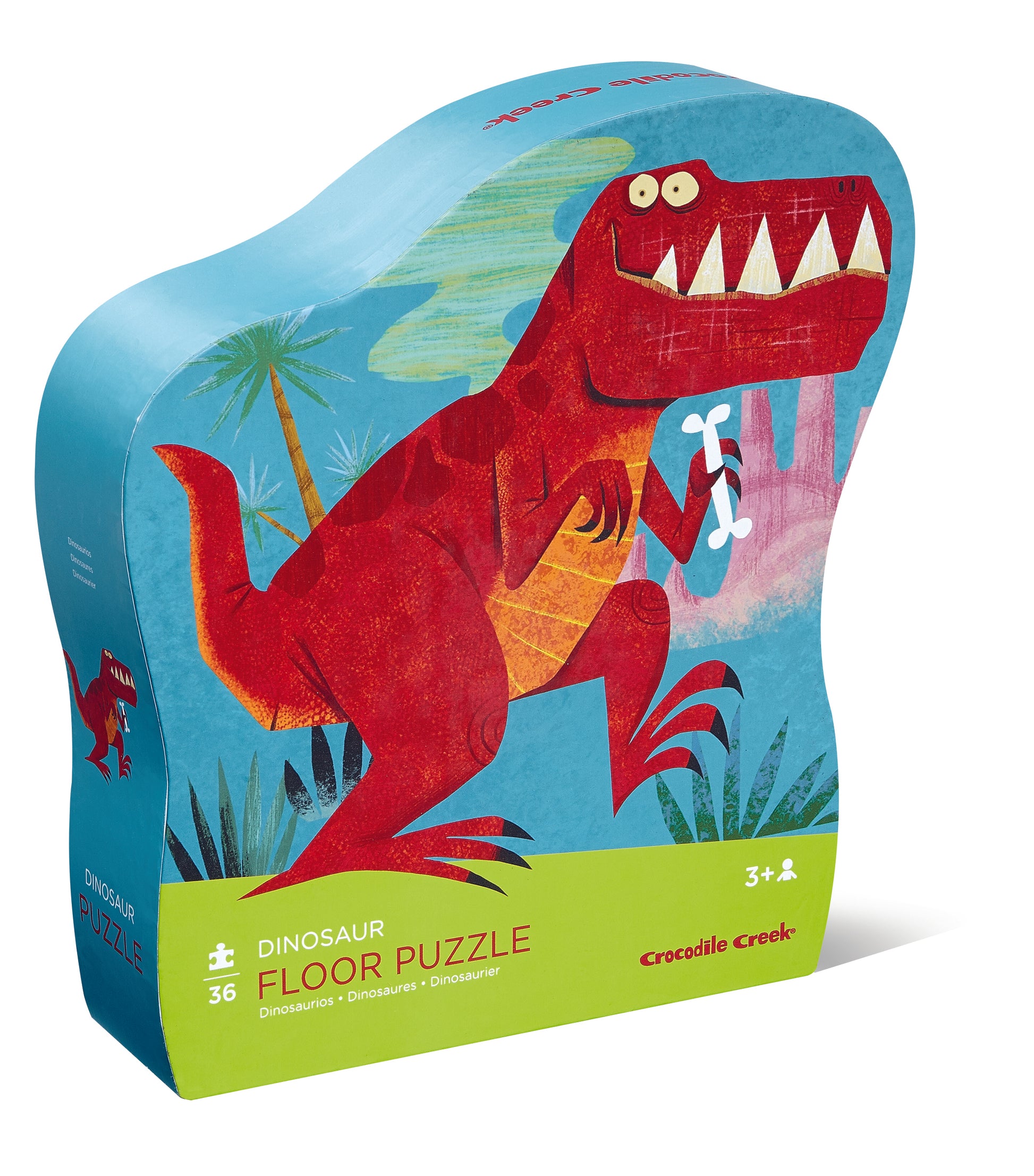 Crocodile Creek SHaped Box Puzzle Dinosaur 36pc quality puzzle for kids eco friendly The Toy Wagon