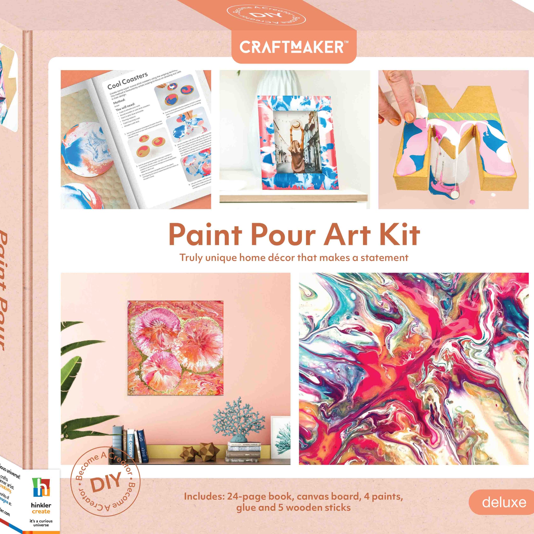 Craft Maker Deluxe Paint Pouring Art Kit