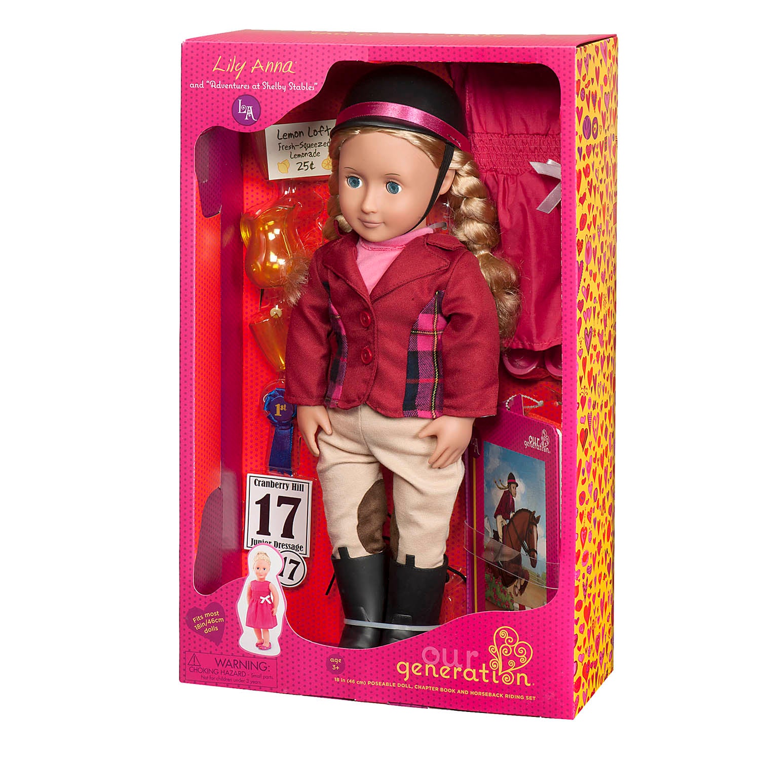 Our Generation 18" Deluxe Poseable Doll w Book - Lily Anna is an amazing doll accessory for creative play for young girls The Toy Wagon