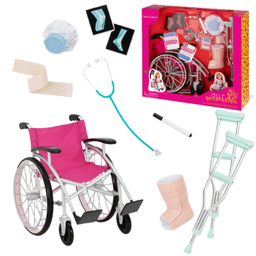 Our Generation Accessory Set - Doll Medical Set with Wheelchair is an amazing doll accessory for creative play for young girls The Toy Wagon