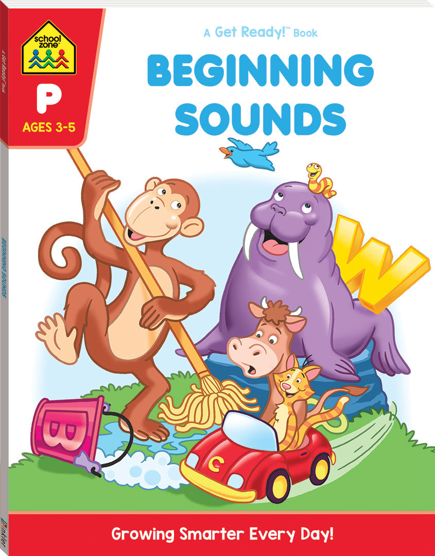 School Zone Activity Zone Beginning Sounds educational activity book for kids The Toy Wagon
