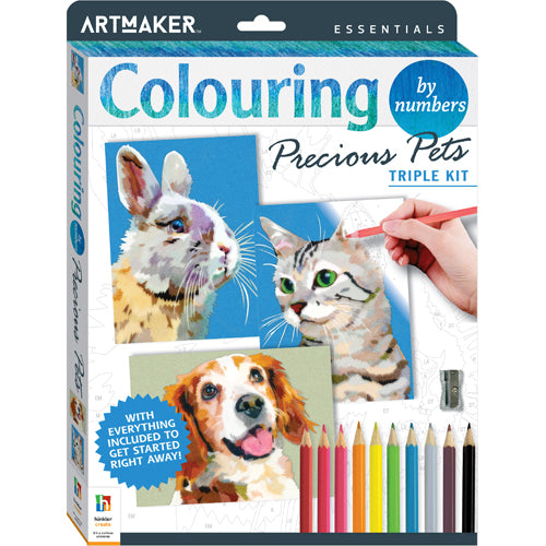 Art Maker Essentials Colour by Number Triple Pack: Pets