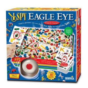 I Spy Eagle Eye Board Game is matching game is based on the popular I Spy series of books. The game includes four boards filled with pictures of various objects.