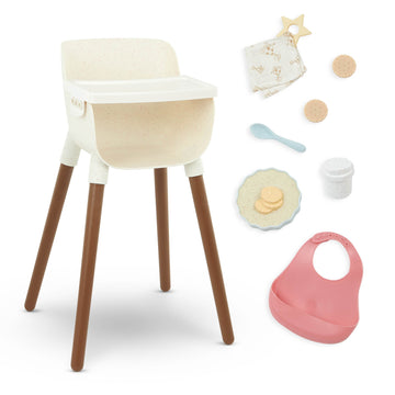 Lullababy 14" Baby Doll High Chair Accessory Set