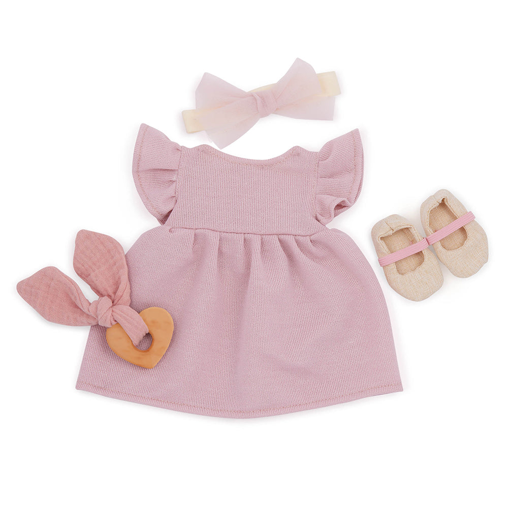 Lullababy 14" Baby Doll Pink Dress Outfit with Shoes