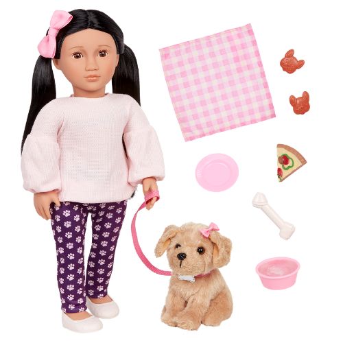 Our Generation 18" Doll w/ Pet Dog - Jin & Charm