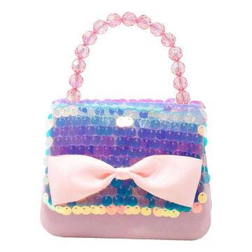 Pink Poppy Ballet Bow Sequin Pink Hard Handbag