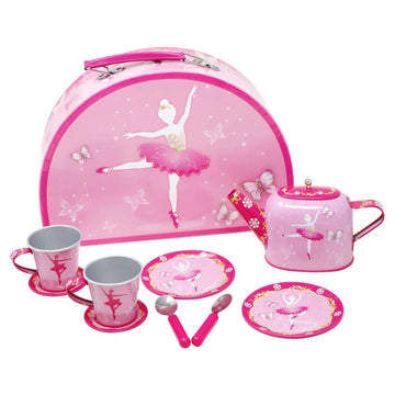 Pink Poppy Ballet Tin Tea Set