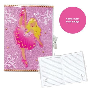 Pink Poppy Lockable Diary Romantic Ballet 3D