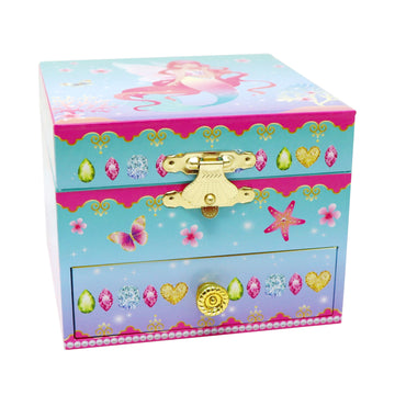 Pink Poppy Shimmering Mermaid Small Musical Jewellery Box