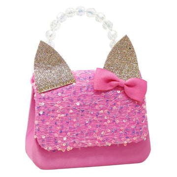 Pink Poppy Sparkly Sequin Hard Handbag