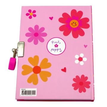 Pink Poppy Vibrant Vacation Strawberry Scented Lockable Diary